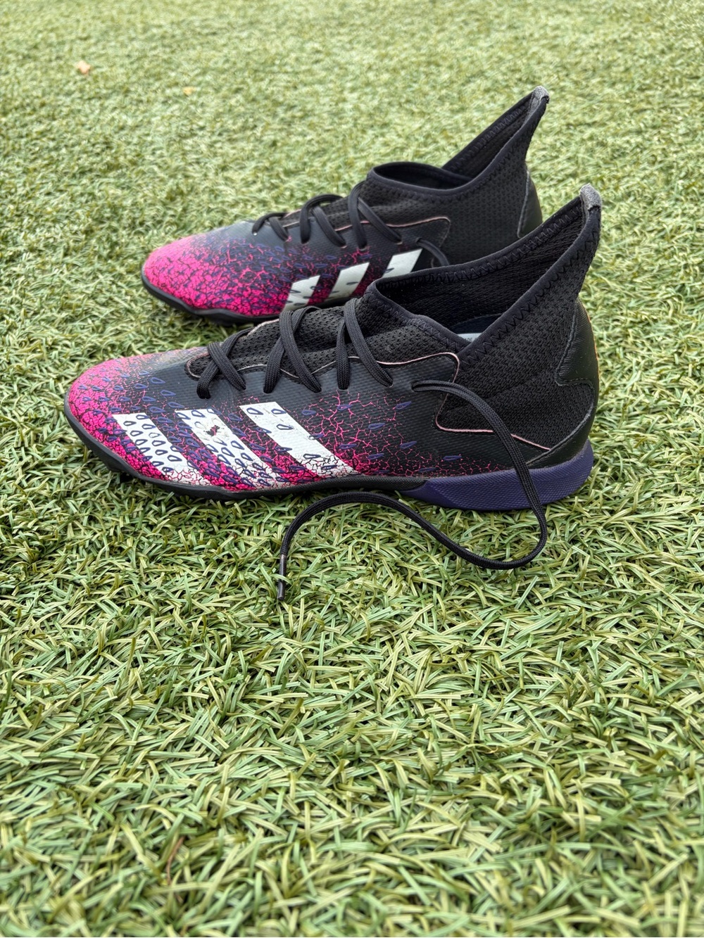 adidas Black & Pink Gradient Soccer Shoes